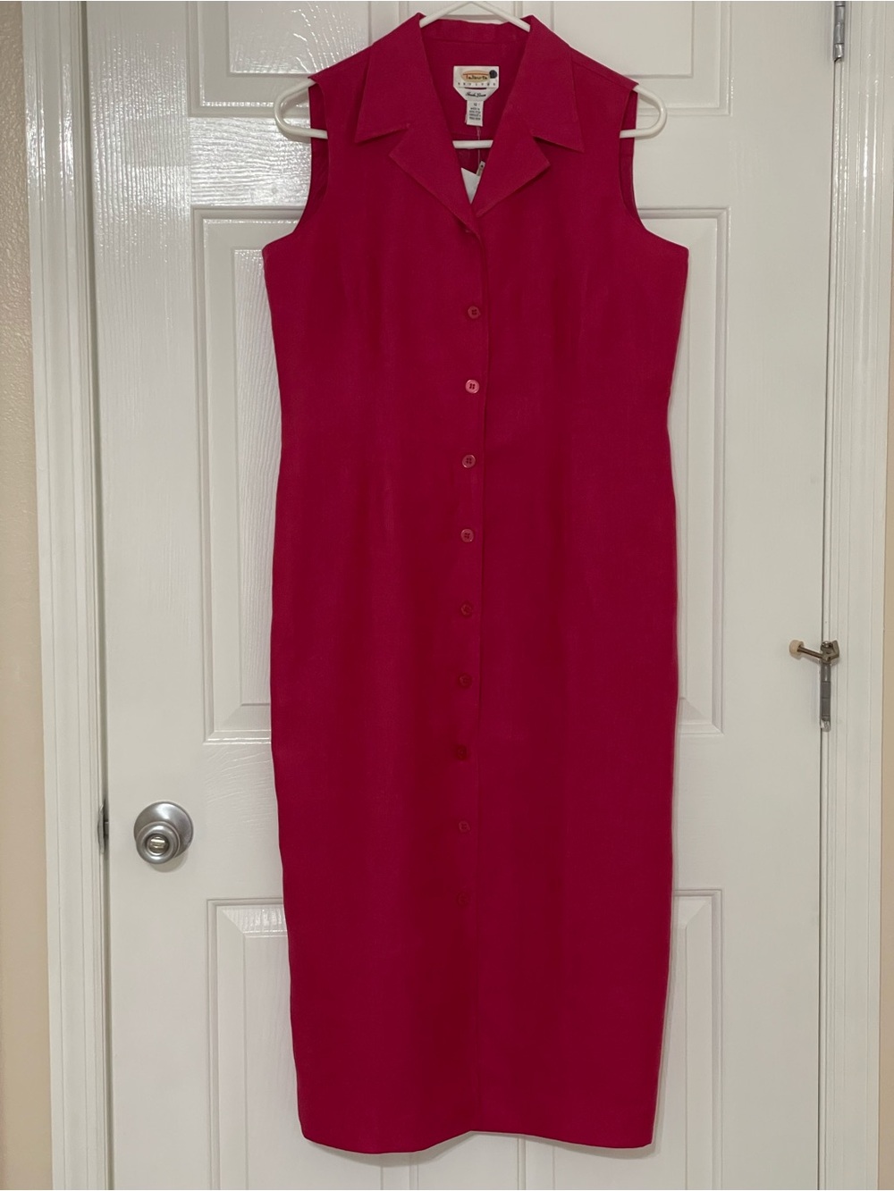 Talbots Pink Sleeveless Maxi Dress NWT Size 12P Lined Midi Length 48"